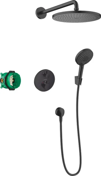 Hansgrohe Croma 280 brusesystem med Ecostat S, mat sort